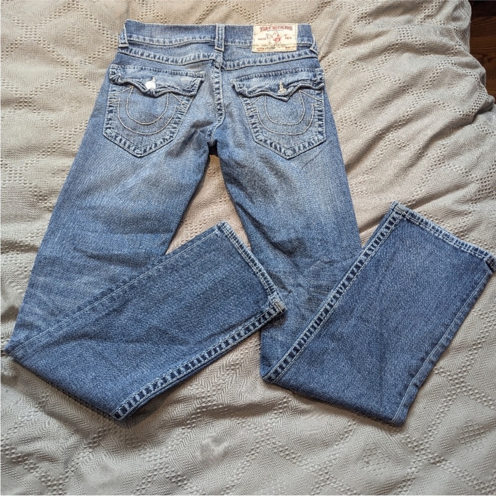 True Religion Blue Ricky Straight Leg Jeans - Picture 4 of 8